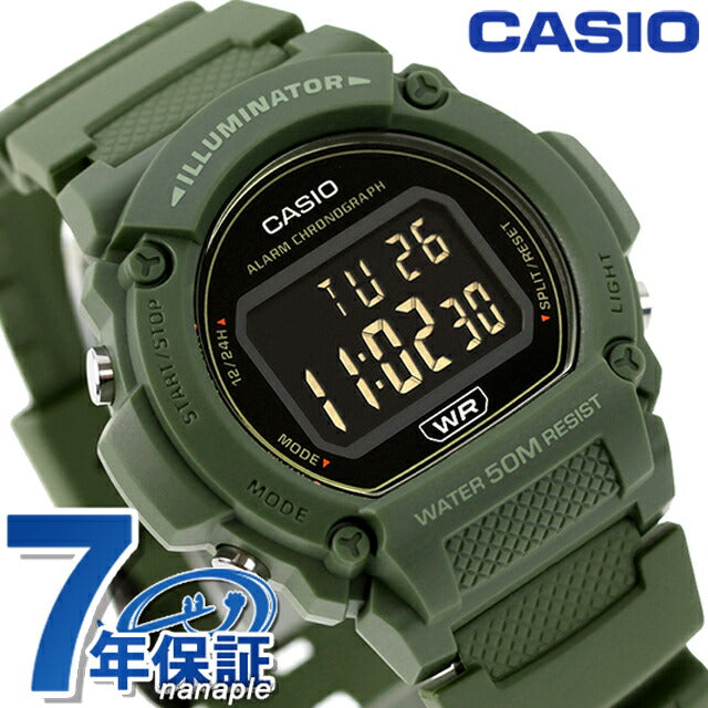 カシオ W-219HC-3BV 海外モデル ユニセックス メンズ レディース 腕時計 ブランド カシオ デジタル ブラック グリーン 黒 W-219HC-3BVDF