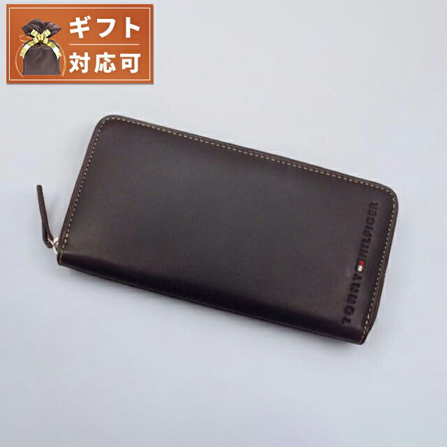 トミーヒルフィガー TOMMY HILFIGER ラウンドファスナー 長財布 0091-4909-02 (31TL13X015-200) ブラウン ブラウン WQ00005543