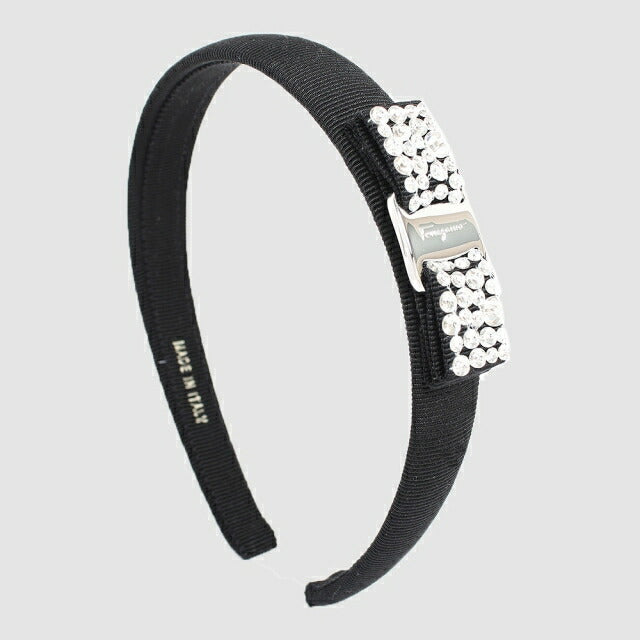 フェラガモ FERRAGAMO カチューシャ 347581-713034 レディース ヴァラリボン ビジュー VARA NERO ブラック WQ00043619