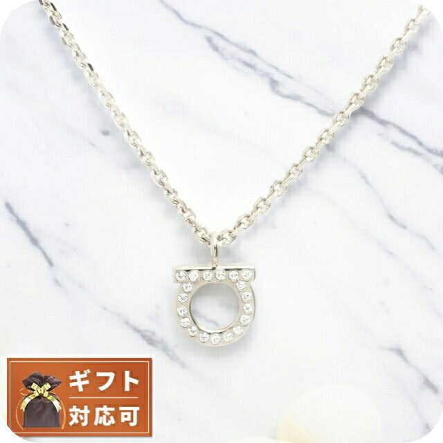 フェラガモ FERRAGAMO ネックレス 760131-696655 レディース ガンチーニ GANCINO GCOLLO STRASS CRYSTAL PALL LUC シルバー WQ00044254