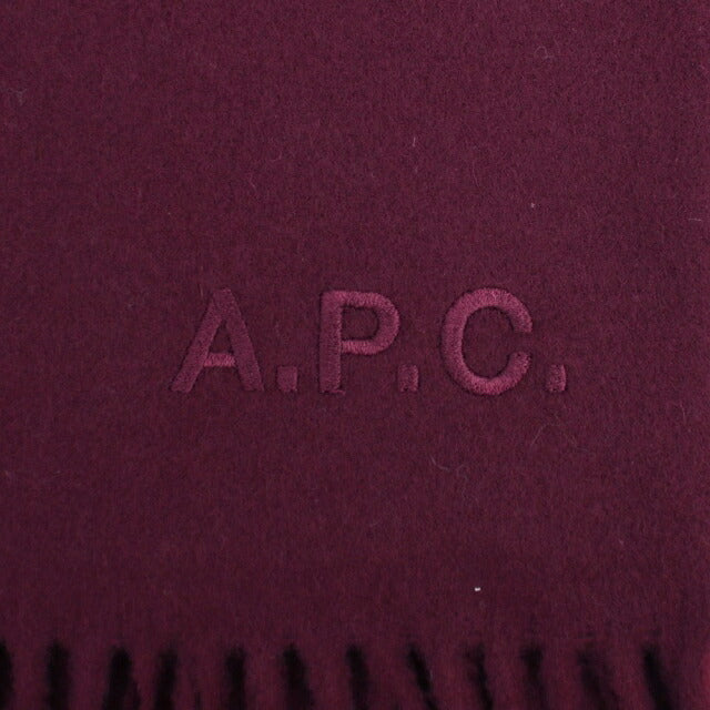 アーペーセー A.P.C. マフラー ロゴ刺繍 M15171-WOAFE-GAD メンズ レディース GAD ワインレッド WQ00044837