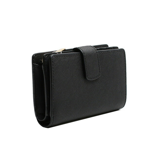 マイケルコース MICHAEL KORS JET SET TRAVEL MD BIFLD ZP CN WLLET LEATHER 二つ折り財布 35F7GTVF2L-BK レディース ブラック WQ00052045