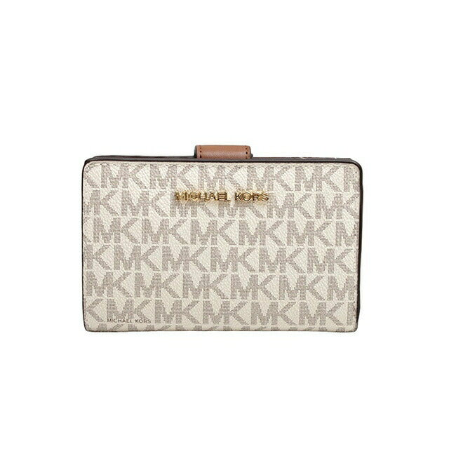 マイケルコース MICHAEL KORS JET SET TRAVEL BIFLD ZIP COIN WLLET 二つ折り財布 35F8GTVF2B-VANILLA レディース バニラ WQ00052047