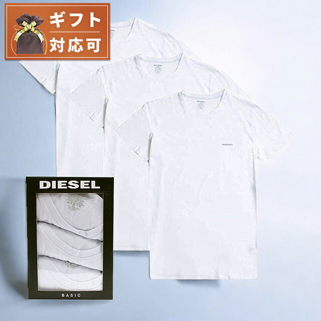 ディーゼル DIESEL Tシャツ 00SPDG-0AALW-100-S メンズ ホワイト 3枚セット アンダーウェア 下着 WQ00052314