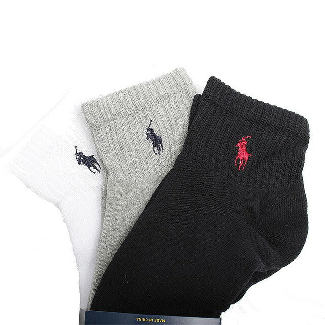 Poloral Floren Polo Ralph Lauren Socks 824032pk-ast男士黑白灰色3套袜子WQ0052322