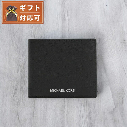 マイケルコース MICHAEL KORS 折りたたみ財布 二つ折り財布 ウォレット 36S4LHRF3L-BLACK メンズ ブラック WQ00052594