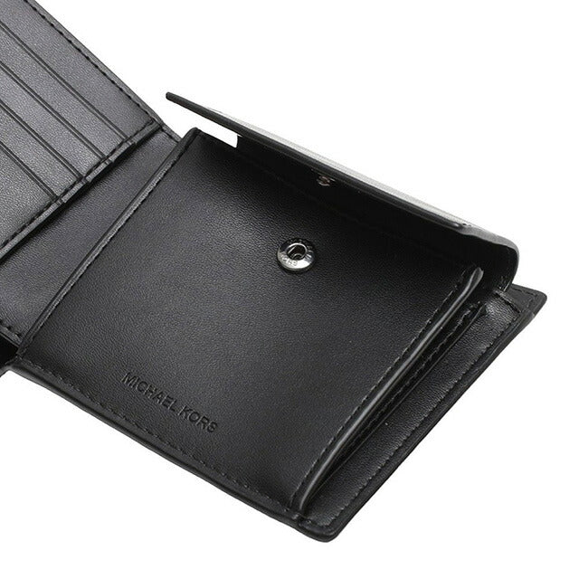 マイケルコース MICHAEL KORS 折りたたみ財布 二つ折り財布 ウォレット 36S4LHRF3L-BLACK メンズ ブラック WQ00052594