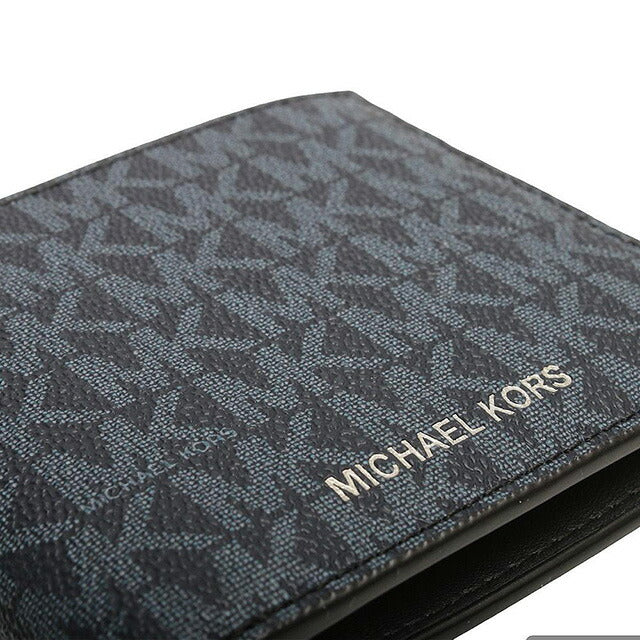 マイケルコース MICHAEL KORS 折りたたみ財布 二つ折り財布 ウォレット 36U9LCRF3B-ADMRL-PLBLUE メンズ ブルー ネイビー 紺 MK WQ00052596