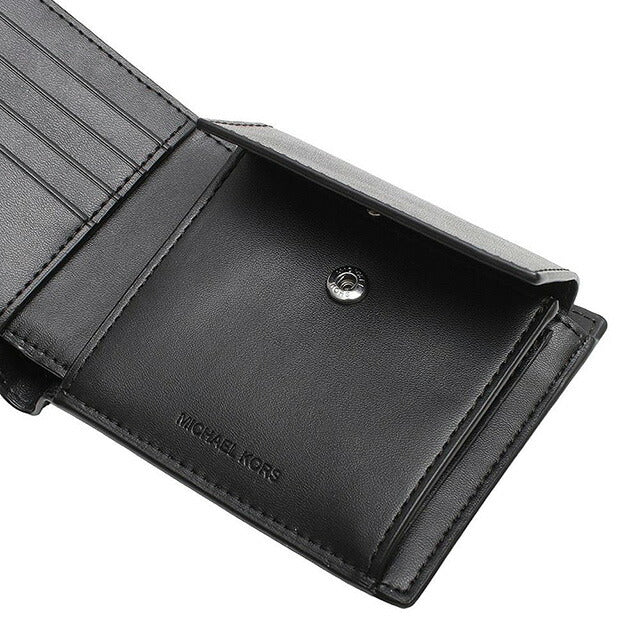 マイケルコース MICHAEL KORS 折りたたみ財布 二つ折り財布 ウォレット 36U9LCRF3B-BLACK メンズ ブラック WQ00052597