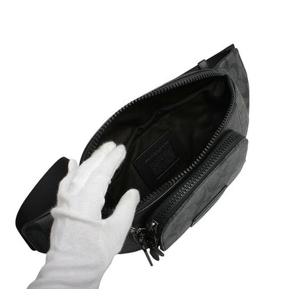 コーチ COACH TRCK BBG SIG PVC ボディバッグ C3765-QBMI5 メンズ チャコールブラック WQ00052635
