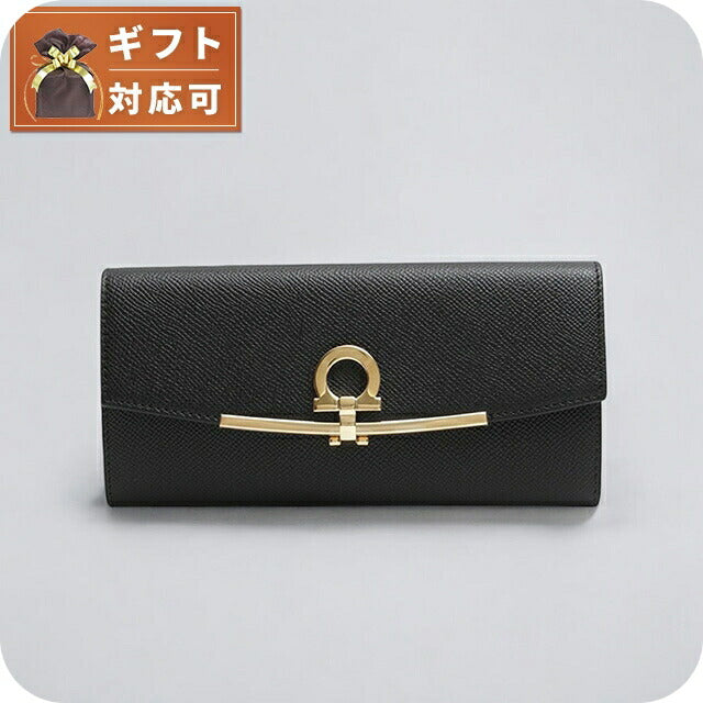 フェラガモ FERRAGAMO 長財布 22D150-683312 レディース ブラック ウォレット WQ00052829