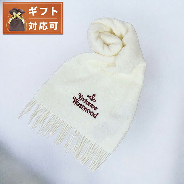 ヴィヴィアンウエストウッド VIVIENNE WESTWOOD マフラー 24-W00Q7-A401 レディース メンズ ホワイト マフラー WQ00052967