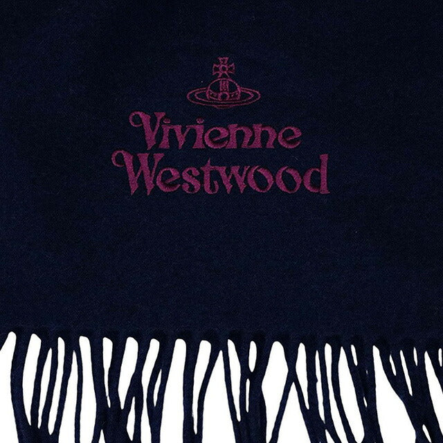 ヴィヴィアンウエストウッド VIVIENNE WESTWOOD マフラー 24-W00Q7-K410 レディース メンズ ネイビーブルー マフラー WQ00052974