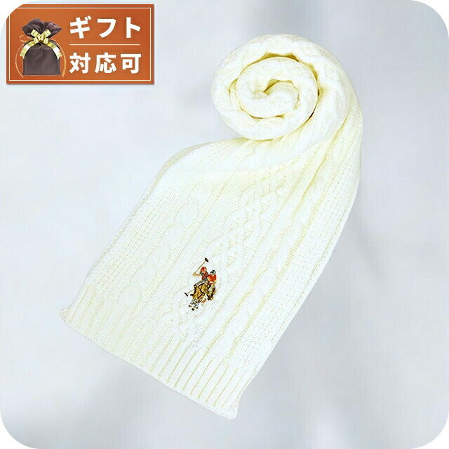 ユーエスポロ アッスン U.S.POLO ASSN マフラー 447464-WHITE レディース メンズ ホワイト マフラー WQ00052996