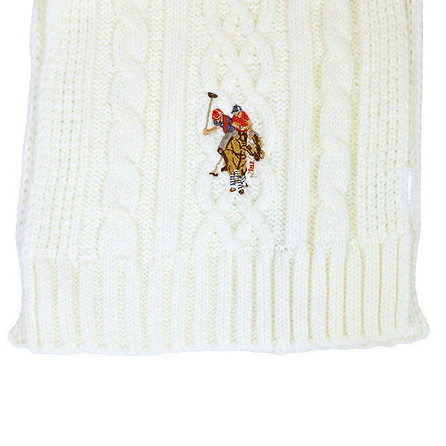 ユーエスポロ アッスン U.S.POLO ASSN マフラー 447464-WHITE レディース メンズ ホワイト マフラー WQ00052996