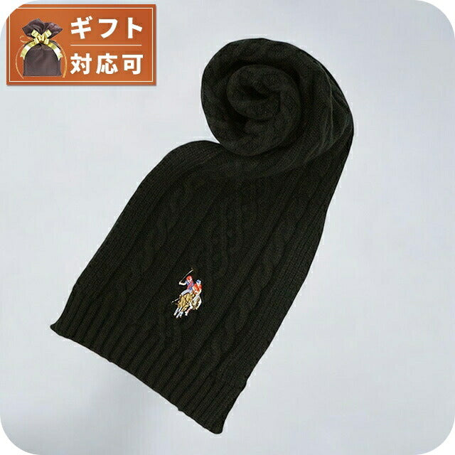 ユーエスポロ アッスン U.S.POLO ASSN マフラー 447591-BLACK レディース メンズ ブラック マフラー WQ00052998