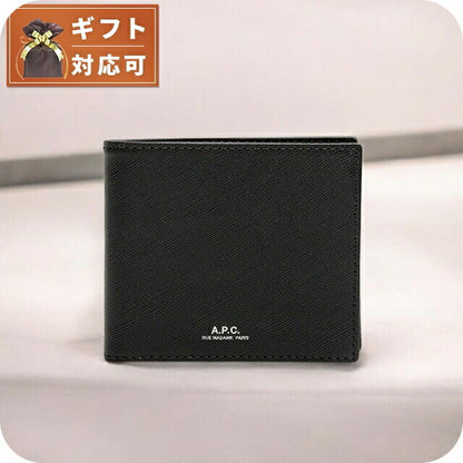 アーペーセー A.P.C. SMALL LEATHER GOODS PORTEFEUILLE ALY 二つ折り財布 H63153-PXBJQ-LZZ メンズ ブラック WQ00053070