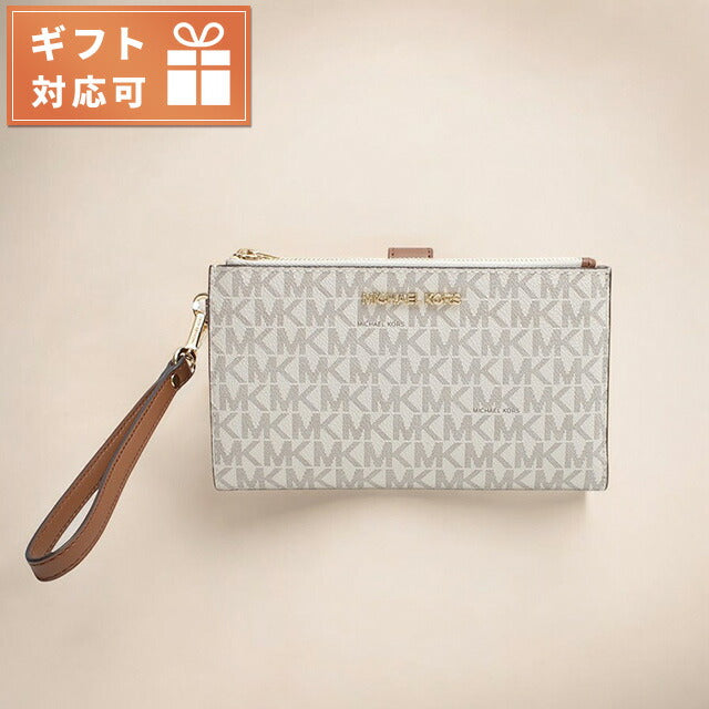 マイケルコース MICHAEL KORS JET SET TRAVEL DOUBLE ZIP WRISTLET 二つ折り財布 35F8GTVW0B-VANILLA MK レディース バニラ WQ00053180