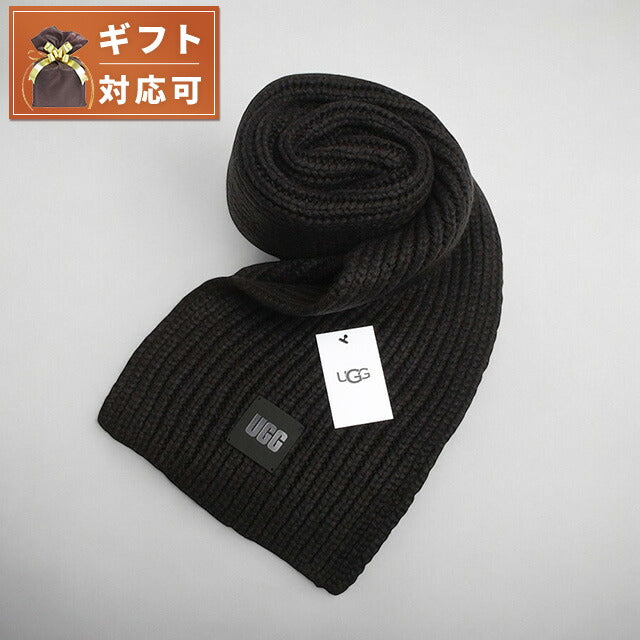 アグ UGG W Chunky Rib Knit Scarf マフラー 20166-BLK レディース ブラック マフラー WQ00053188
