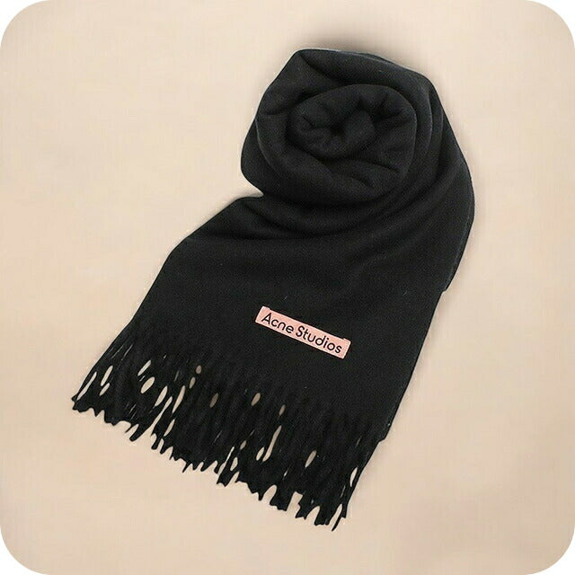 アクネ ストゥディオズ Acne Studios マフラー CA0156-900-BLACK レディース メンズ カシミヤ ブラック WQ00053447