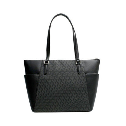 マイケルコース MICHAEL KORS CHARLOTTE LG TZ TOTE LEATHER トートバッグ 35T0SCFT3B-BLACK レディース ブラック WQ00054049