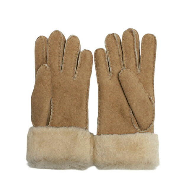 アグ UGG Turn Cuff Glove 手袋 17369-CHE レディース S シープスキン チェスナット 手袋 WQ00054071