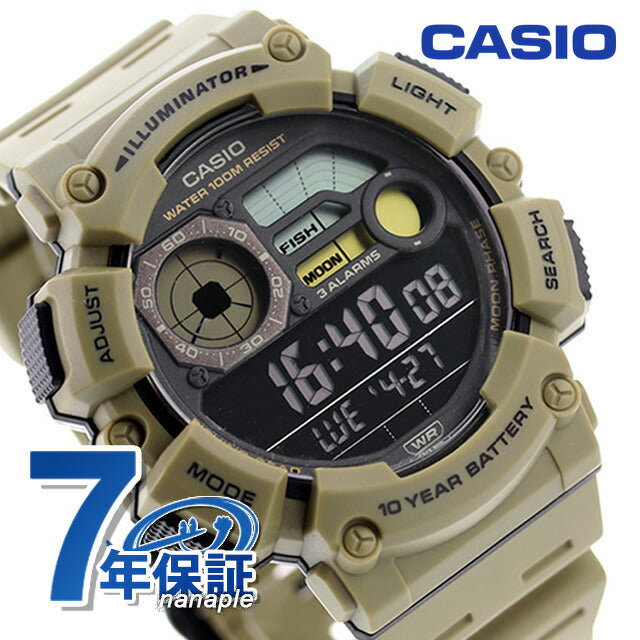 カシオ CASIO WS-1500H-5BV デジタル チプカシ 海外モデル メンズ 腕時計 ブランド カシオ casio デジタル ブラック ベージュ 黒 WS-1500H-5BVDF