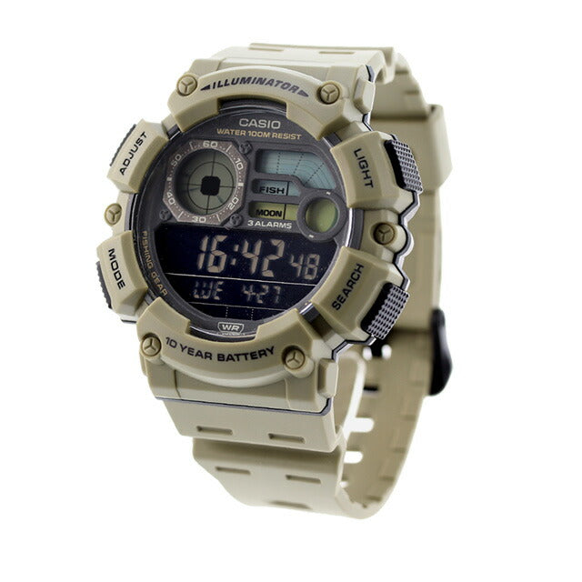 カシオ CASIO WS-1500H-5BV デジタル チプカシ 海外モデル メンズ 腕時計 ブランド カシオ casio デジタル ブラック ベージュ 黒 WS-1500H-5BVDF