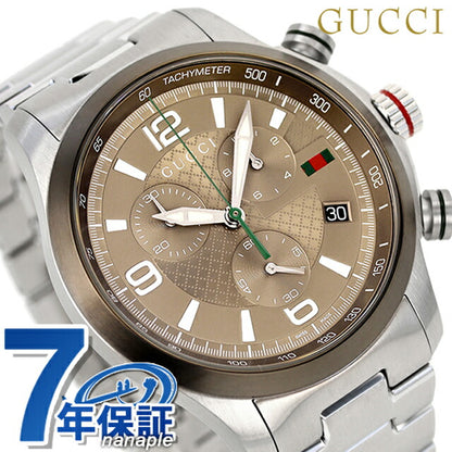 Gucci G Time Les Quartz观看品牌计时码表YA126289模拟米色瑞士