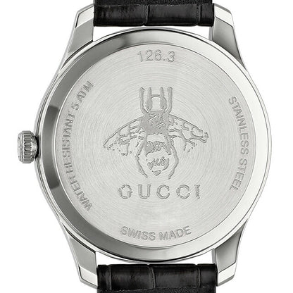 グッチ Gタイムレス クォーツ 電池式 腕時計 ブランド メンズ 蜂 星 ハート ムーンフェイズ GUCCI YA126325 アナログ ホワイト ブラック 黒 スイス製 YA126325
