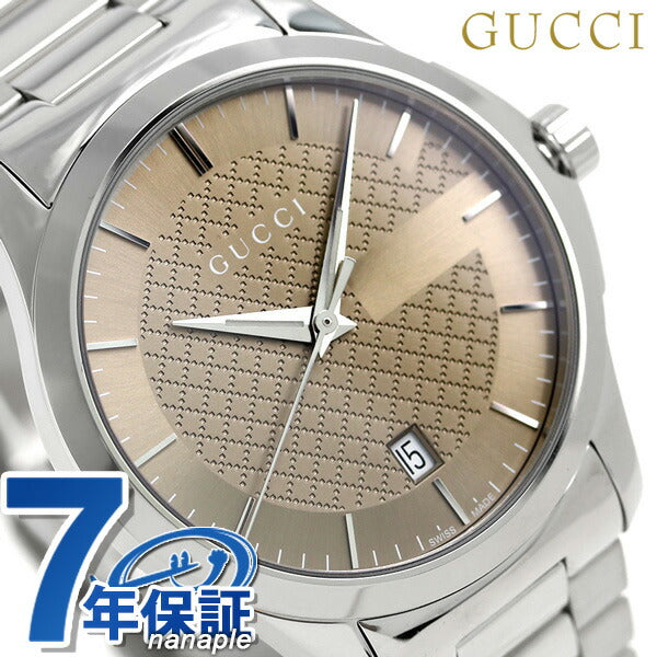 Gucci G时间少石英男子手表YA126445 Gucci