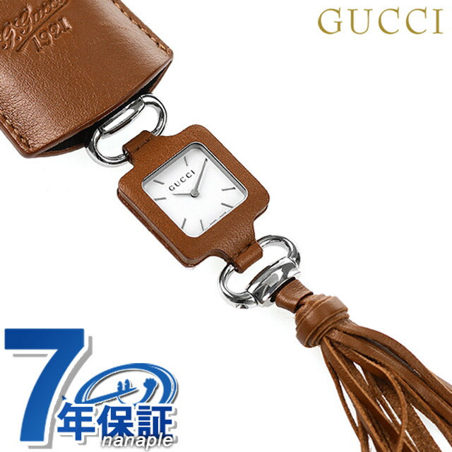 グッチ 懐中時計 メンズ レディース 25mm ペンダントウォッチ スイス製 クオーツ YA130417 GUCCI ホワイト ブラウン 記念品 プレゼント ギフト YA130417