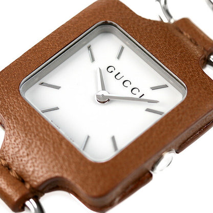 グッチ 懐中時計 メンズ レディース 25mm ペンダントウォッチ スイス製 クオーツ YA130417 GUCCI ホワイト ブラウン 記念品 プレゼント ギフト YA130417