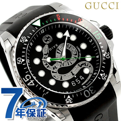 Gucci Dave Quartz观看品牌男士蛇Gucci YA136217模拟黑色黑色黑色黑色瑞士