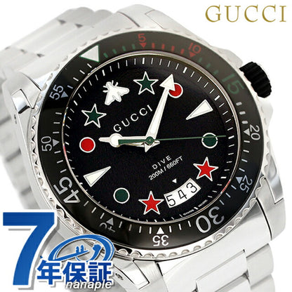 Gucci Dave Quartz观看品牌男士YA136221模拟黑色黑色黑色瑞士