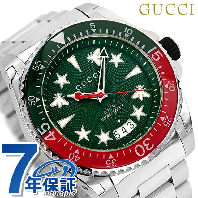 Gucci Dave Quartz观看男士Gucci YA136222模拟绿色瑞士