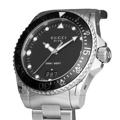 グッチ DIVE クォーツ 電池式 腕時計 ブランド メンズ GUCCI YA136301B アナログ ブラック 黒 スイス製 YA136301B