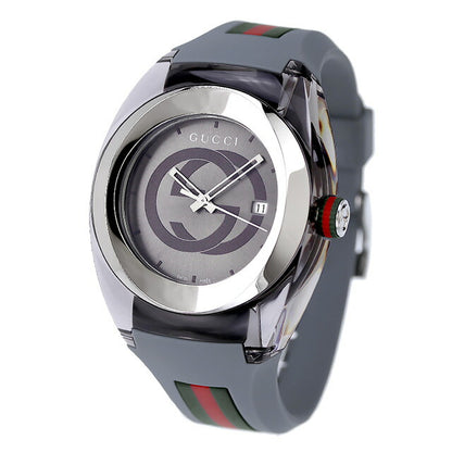 Gucci观看男士手表品牌YA137109A水槽46mm Graceil Bar Gray