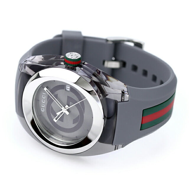 Gucci观看男士手表品牌YA137109A水槽46mm Graceil Bar Gray