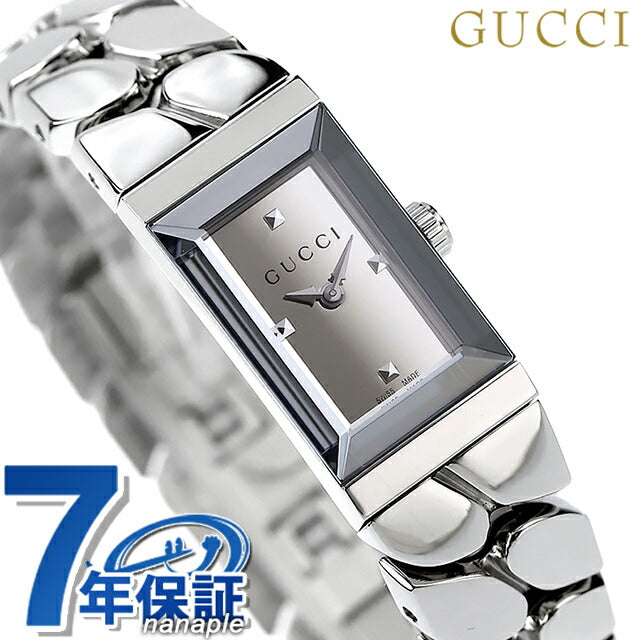 GUCCI G Frame Quartz Watch Ladies Gucci YA147501 Analog Silver Switzerland