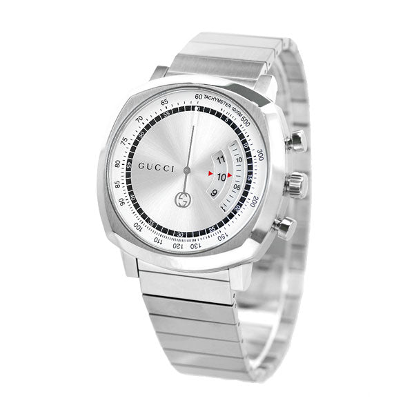 グッチ 時計 メンズ レディース クロノグラフ グリップ 40mm YA157302 腕時計 ブランド シルバー YA157302