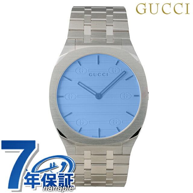 グッチ GUCCI 25H クォーツ 電池式 腕時計 ブランド メンズ レディース GUCCI YA163408 アナログ ブルー スイス製 YA163408