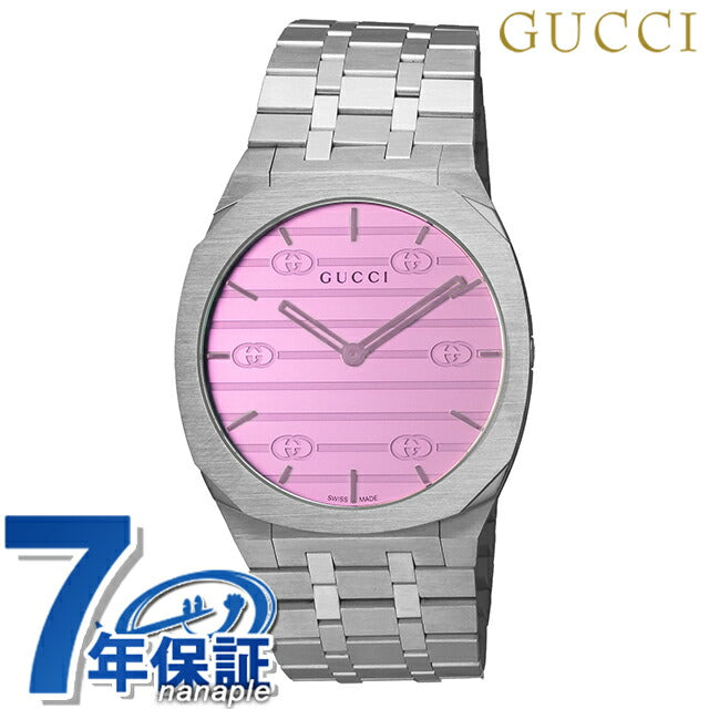 グッチ GUCCI 25H クォーツ 電池式 腕時計 ブランド メンズ レディース GUCCI YA163410 アナログ ピンク スイス製 YA163410