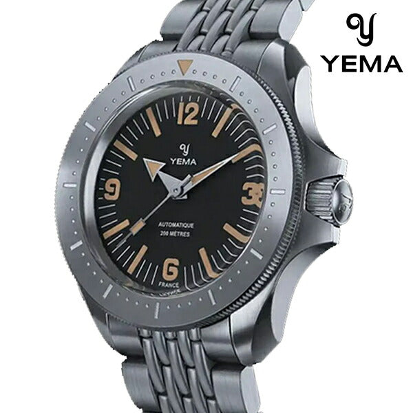 イエマ ダイバー 自動巻き 腕時計 ブランド メンズ YEMA YDIV24-AMS アナログ ブラック 黒 フランス製 YDIV24-AMS