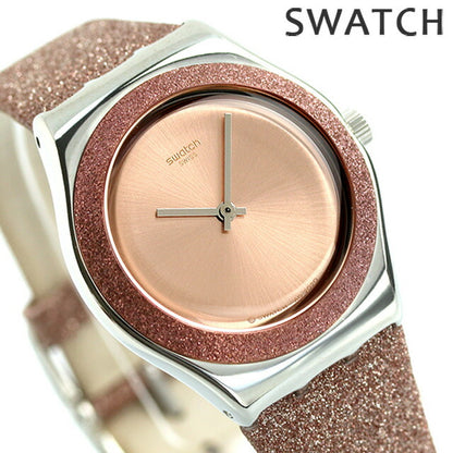 Swatch Clock Ilony Rose Sparkle 33mm Ladies YLS220 IRONY Rose Sparkle Watch Brand Pink Beige