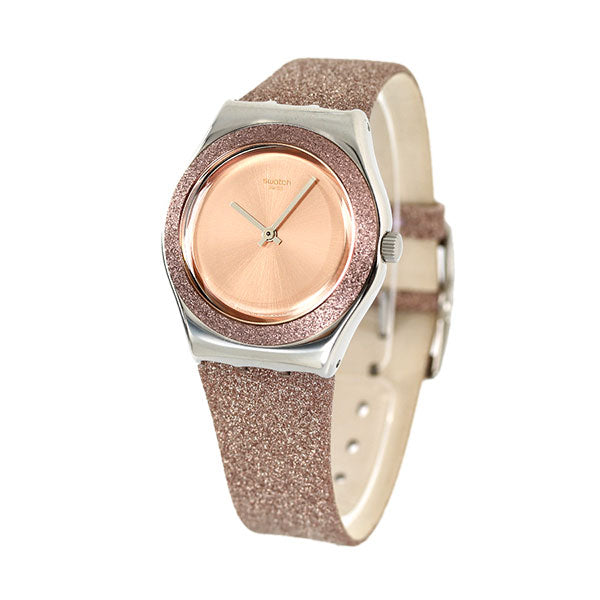 Swatch Clock Ilony Rose Sparkle 33mm Ladies YLS220 IRONY Rose Sparkle Watch Brand Pink Beige