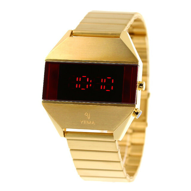 Yema LED Gold 37.5mm Quartz Men&