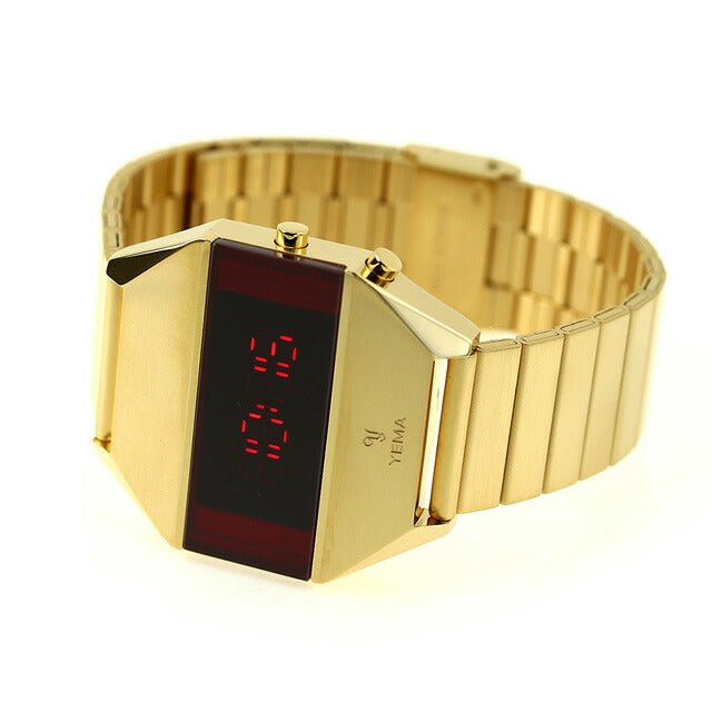 Yema LED Gold 37.5mm Quartz Men&