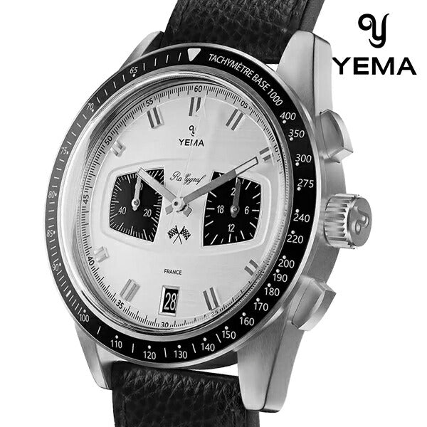 イエマ ラリーグラフ メカクォーツ II パンダ クオーツ 腕時計 ブランド メンズ クロノグラフ YEMA YMHF1584-BA アナログ シルバー ブラック 黒 フランス製 YMHF1584-BA
